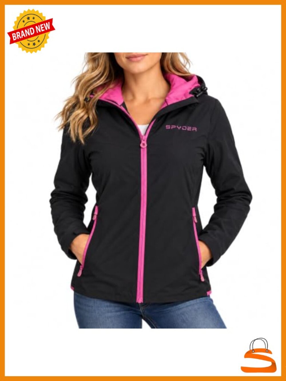 Womens Waterproof Windbreaker Jacket Lightweight Hooded Full Zip Anorak